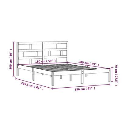 Bed Frame without Mattress King Size Solid Wood