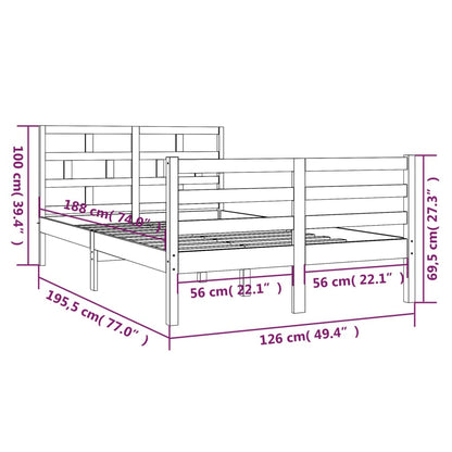 Bed Frame without Mattress Small Double Solid Wood