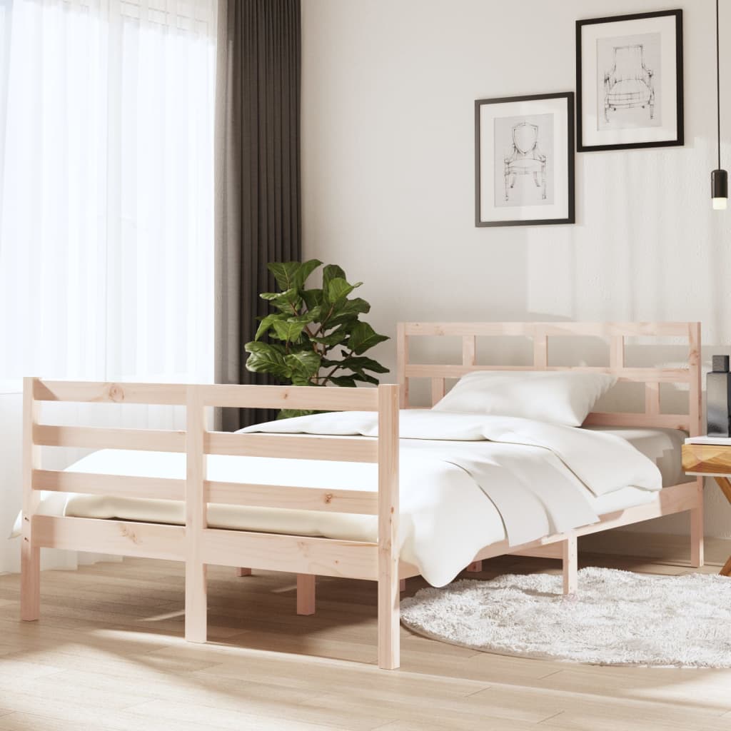 Bed Frame without Mattress Small Double Solid Wood