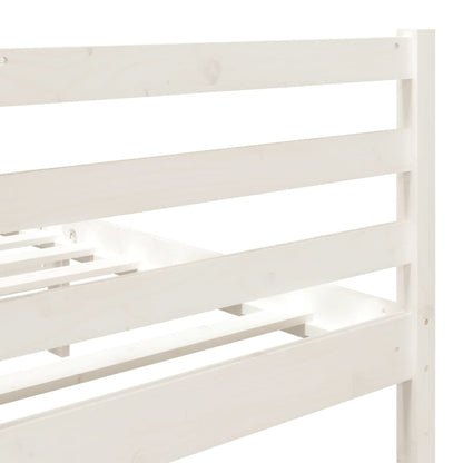 Bed Frame without Mattress White Double Solid Wood