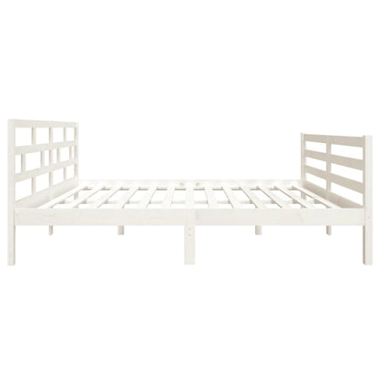 Bed Frame White Solid Wood Pine 140x190 cm