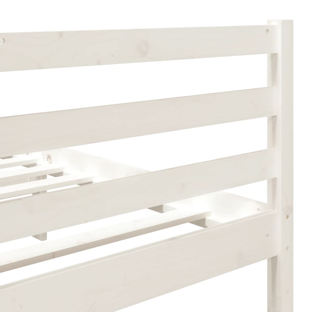 Bed Frame White Solid Wood Pine 140x190 cm