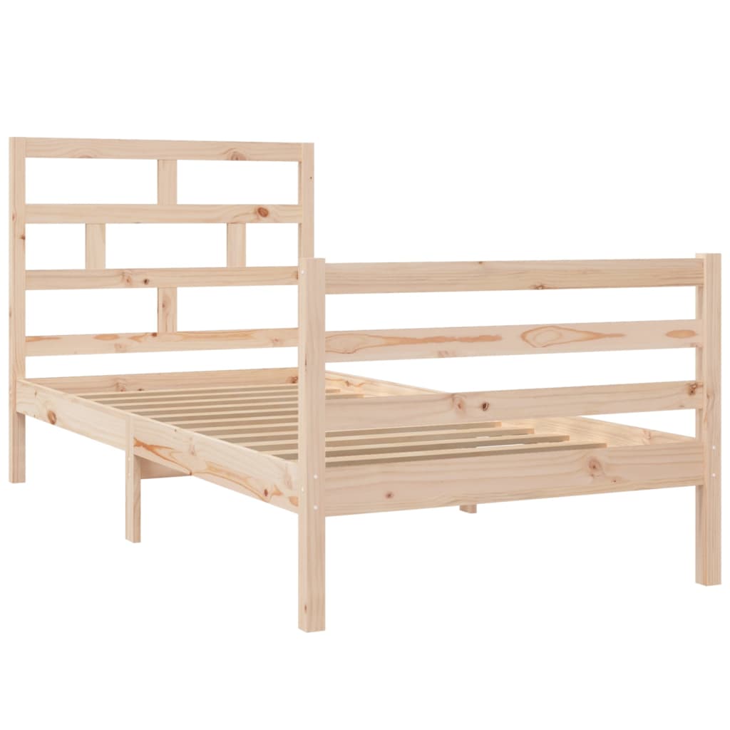 Bed Frame Solid Wood Pine 90x200 cm