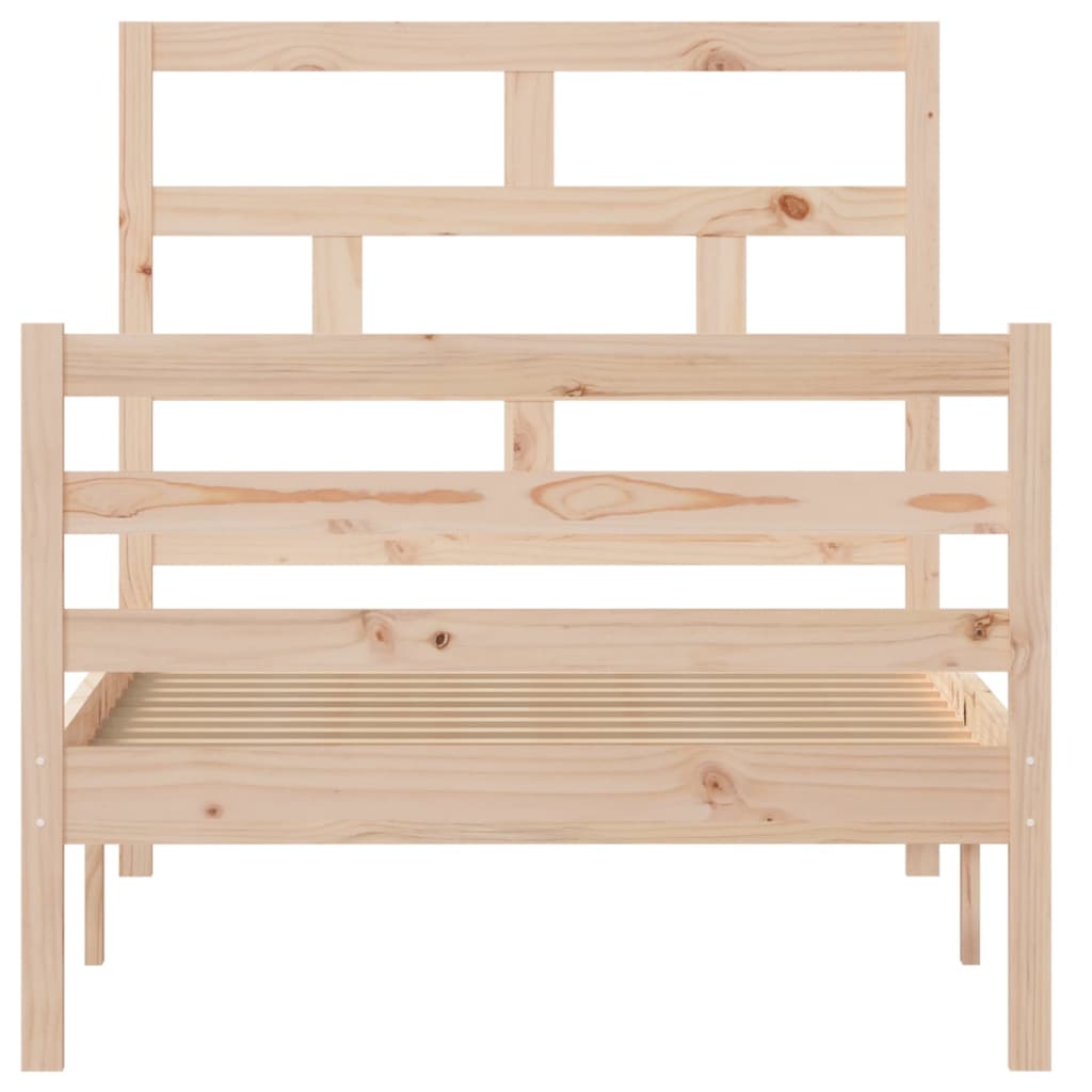 Bed Frame Solid Wood Pine 90x200 cm