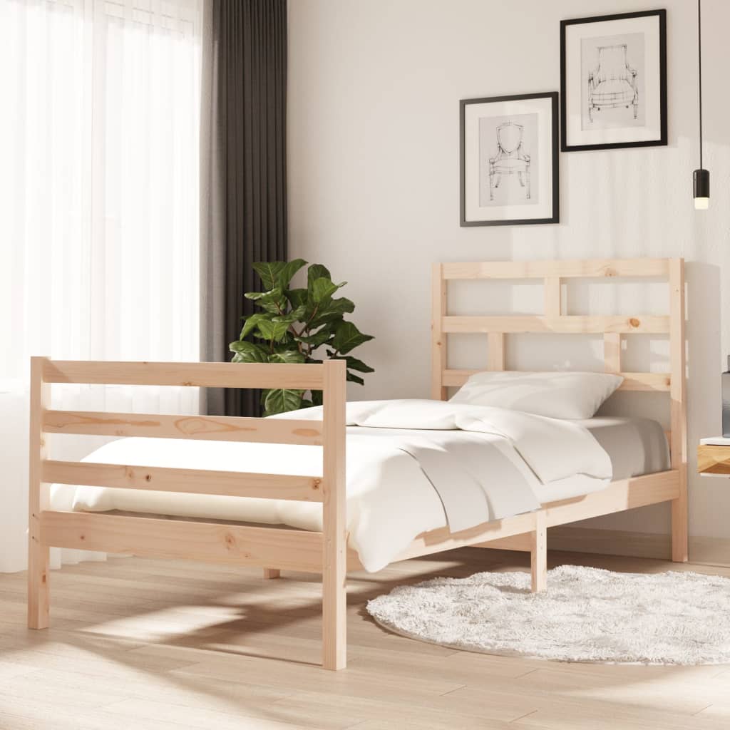 Bed Frame Solid Wood Pine 90x200 cm