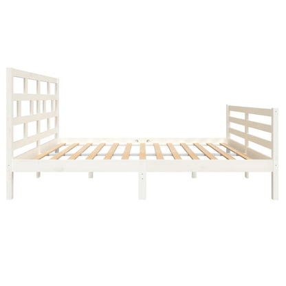 Bed Frame White Solid Wood Pine 140x200 cm