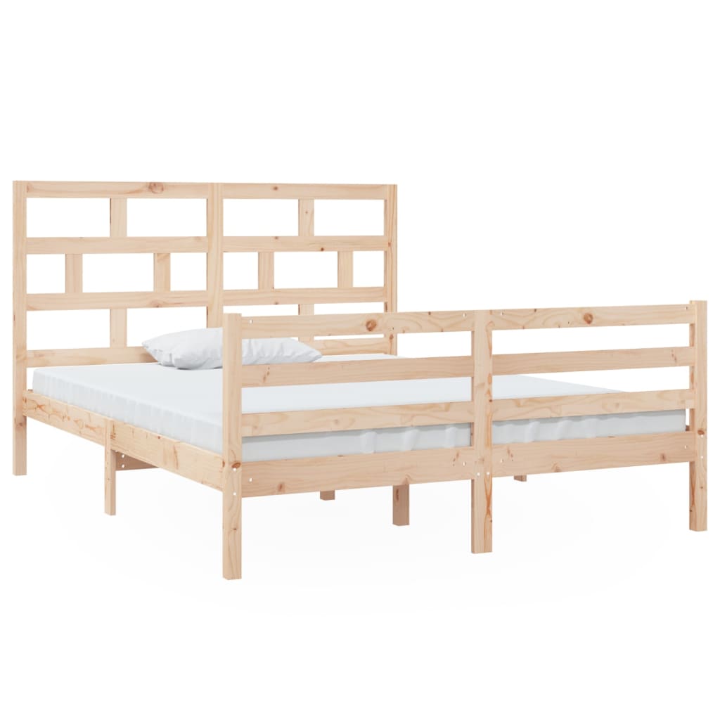 Bed Frame without Mattress King Size Solid Wood