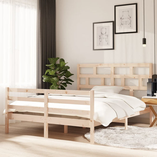 Bed Frame without Mattress King Size Solid Wood