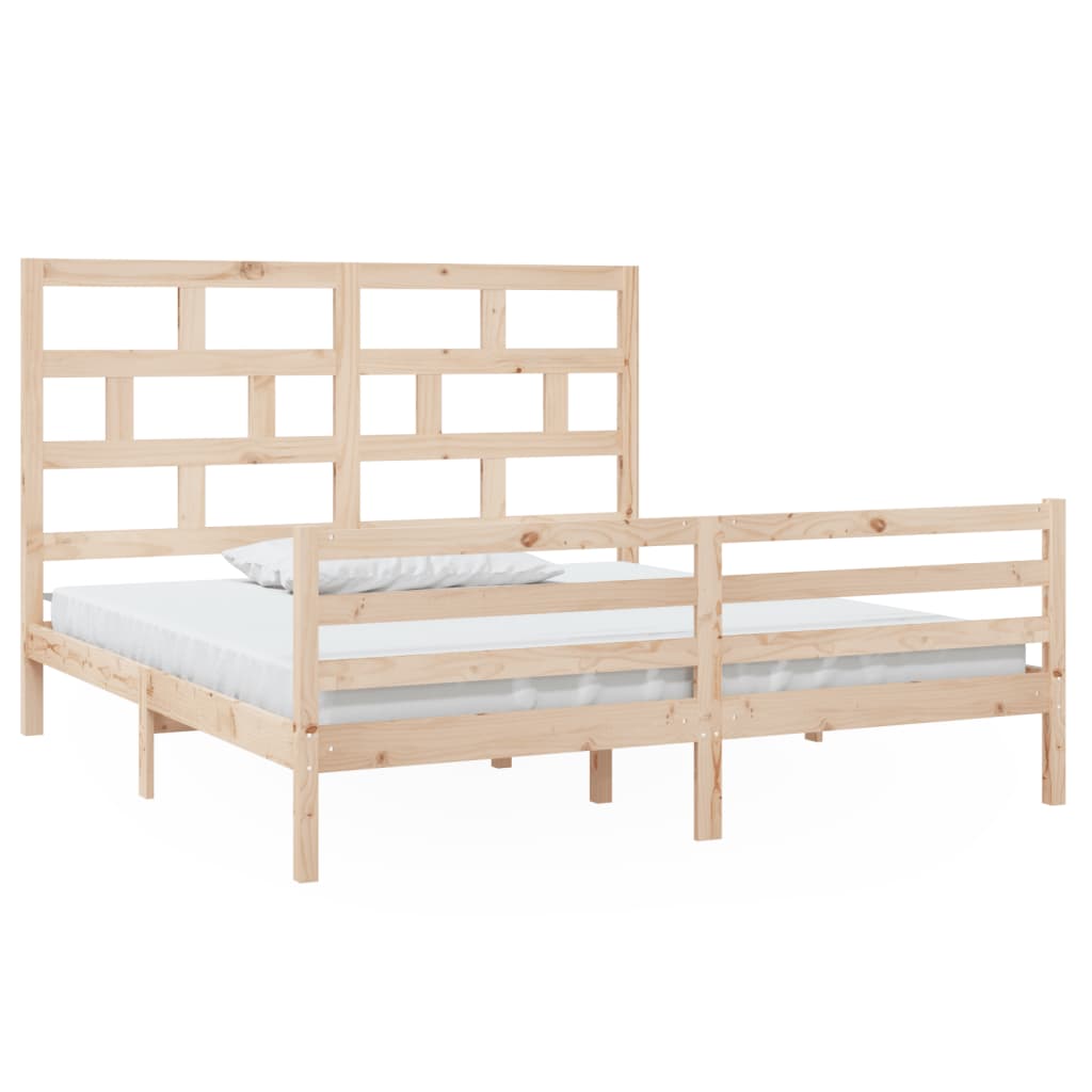 Bed Frame without Mattress Solid Wood Super King Size