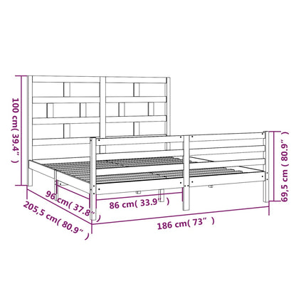 Bed Frame without Mattress Solid Wood Super King Size