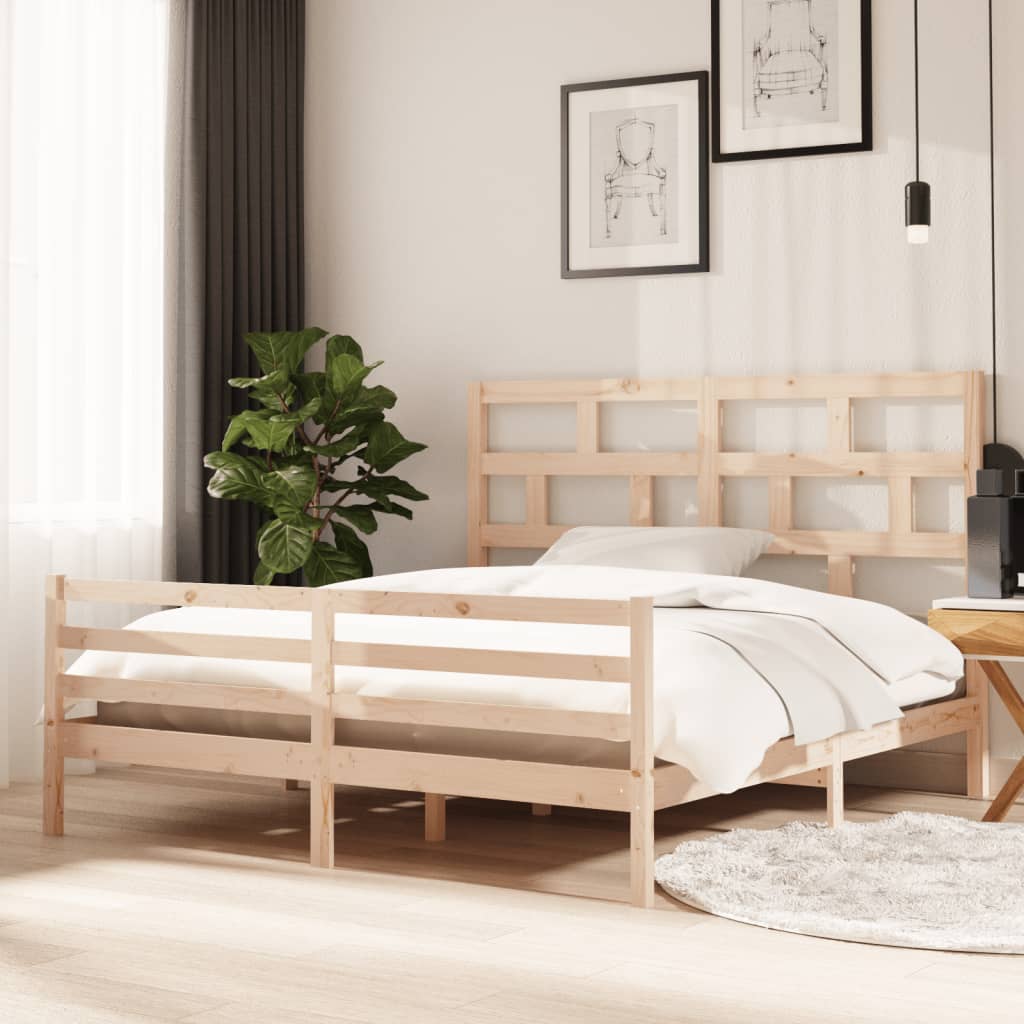 Bed Frame without Mattress Solid Wood Super King Size