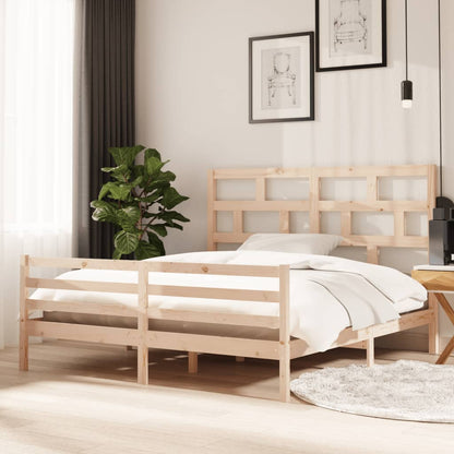 Bed Frame without Mattress Solid Wood Super King Size