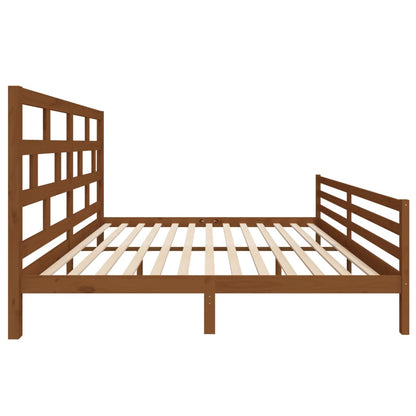 3101306 vidaXL Bed Frame without Mattress Honey Brown Solid Wood 200x200 cm (810453+814217)