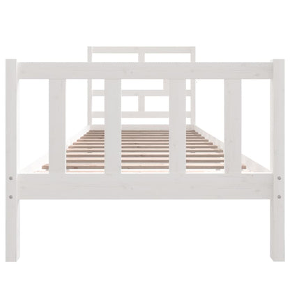 Bed Frame White Solid Wood Pine 90x190 cm Single