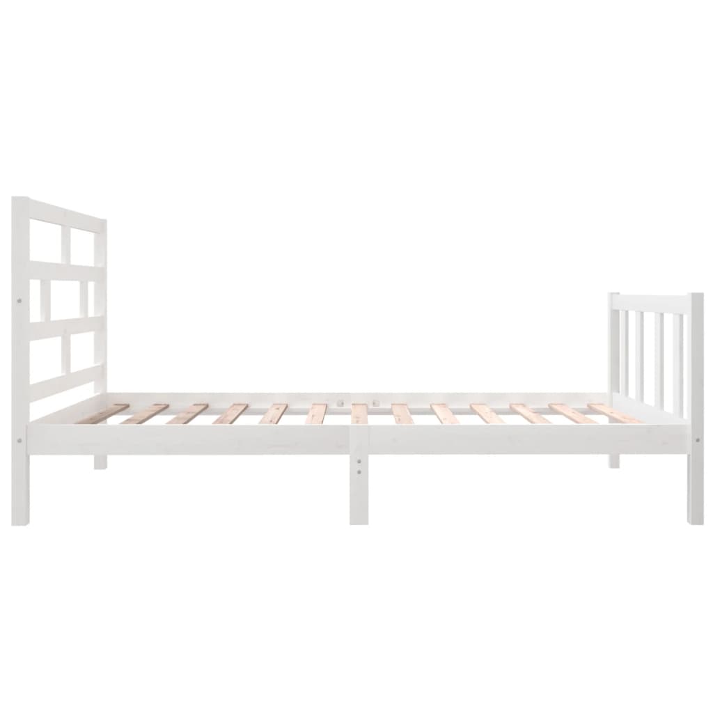 Bed Frame White Solid Wood Pine 90x190 cm Single