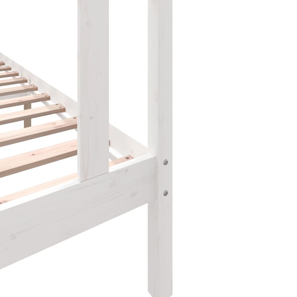 Bed Frame White Solid Wood Pine 90x190 cm Single