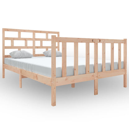 Bed Frame Solid Wood Pine 140x190 cm