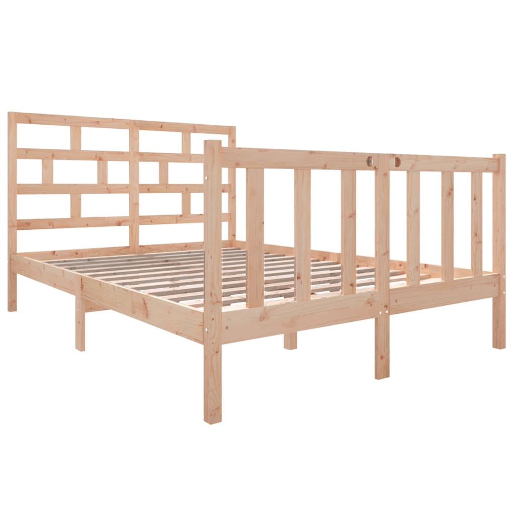 Bed Frame Solid Wood Pine 140x190 cm