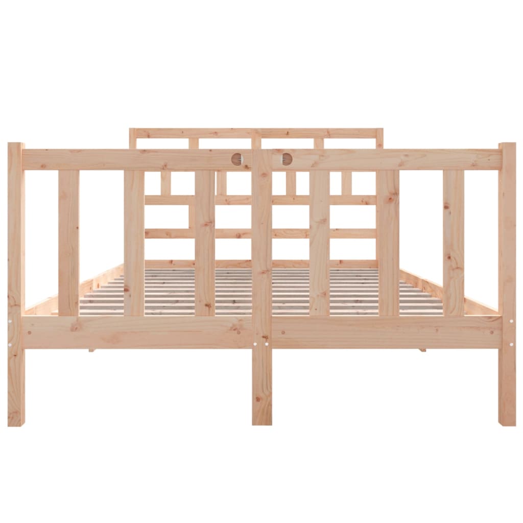 Bed Frame Solid Wood Pine 140x190 cm