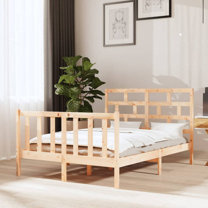 Bed Frame Solid Wood Pine 140x190 cm