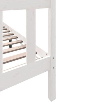 Bed Frame White Solid Wood Pine 150x200 cm King Size