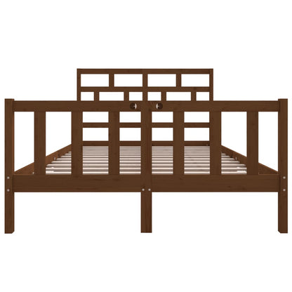 Bed Frame Honey Brown Solid Wood Pine 150x200 cm King Size