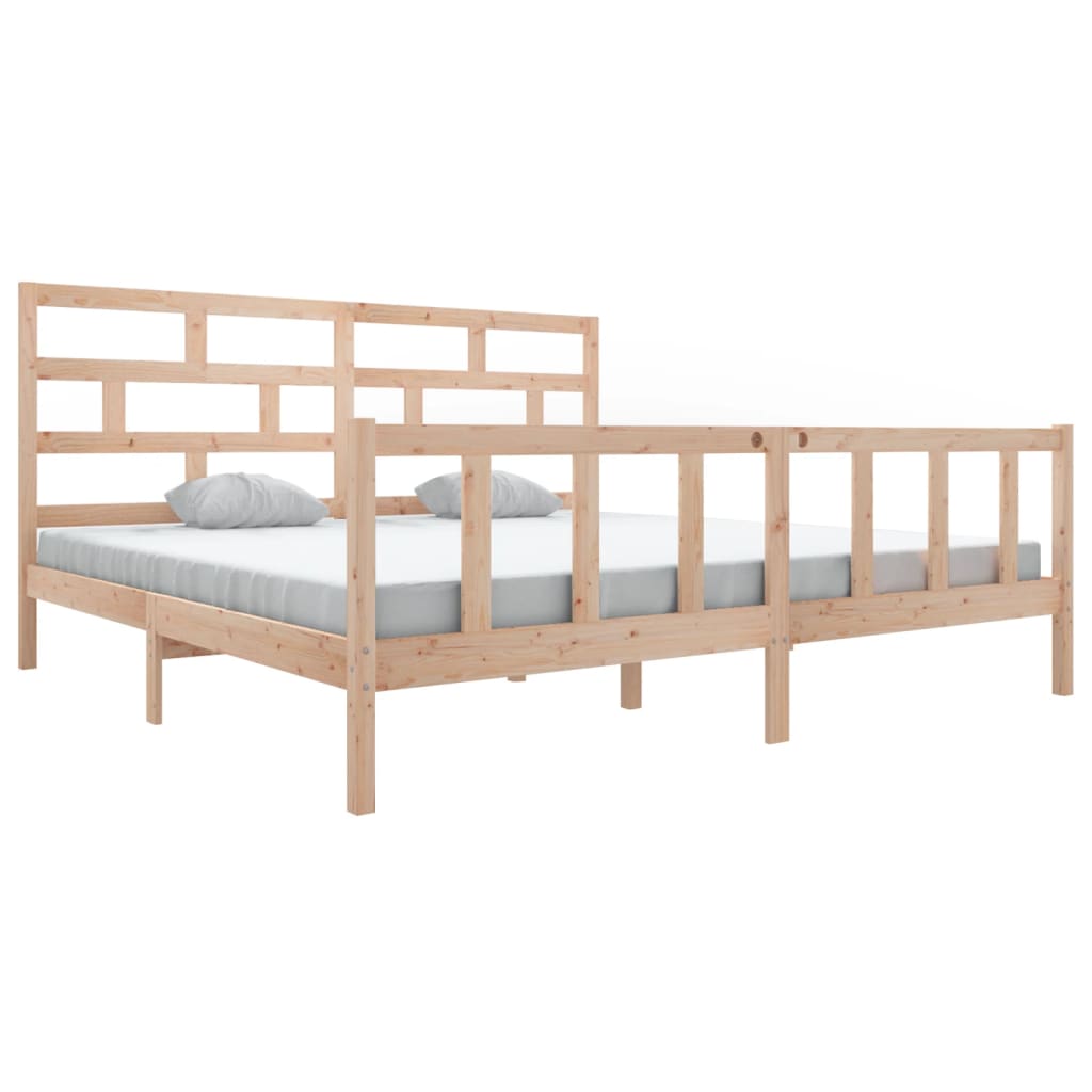 Bed Frame without Mattress Solid Wood Pine Super King