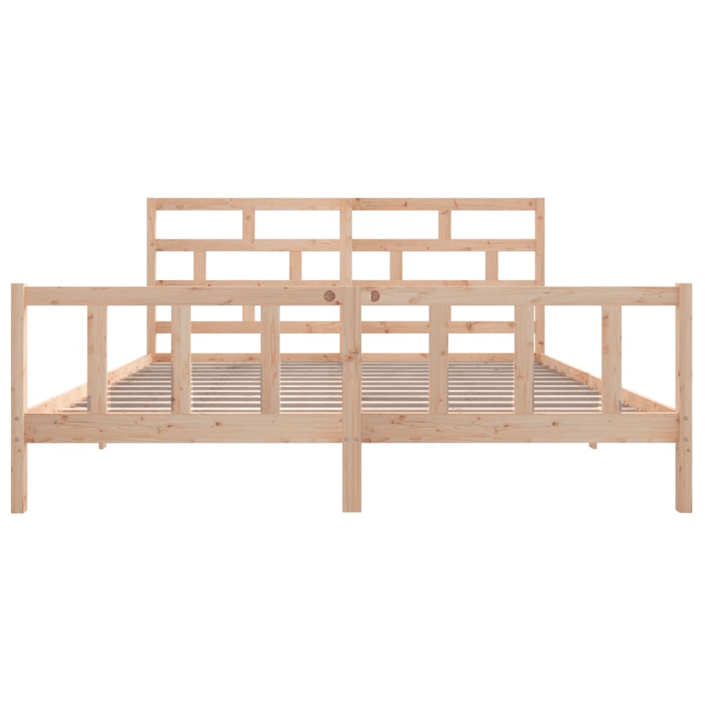 Bed Frame without Mattress Solid Wood Pine Super King