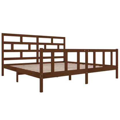 Bed Frame Honey Brown Solid Wood Pine 200x200 cm