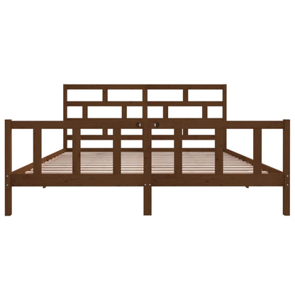 Bed Frame Honey Brown Solid Wood Pine 200x200 cm