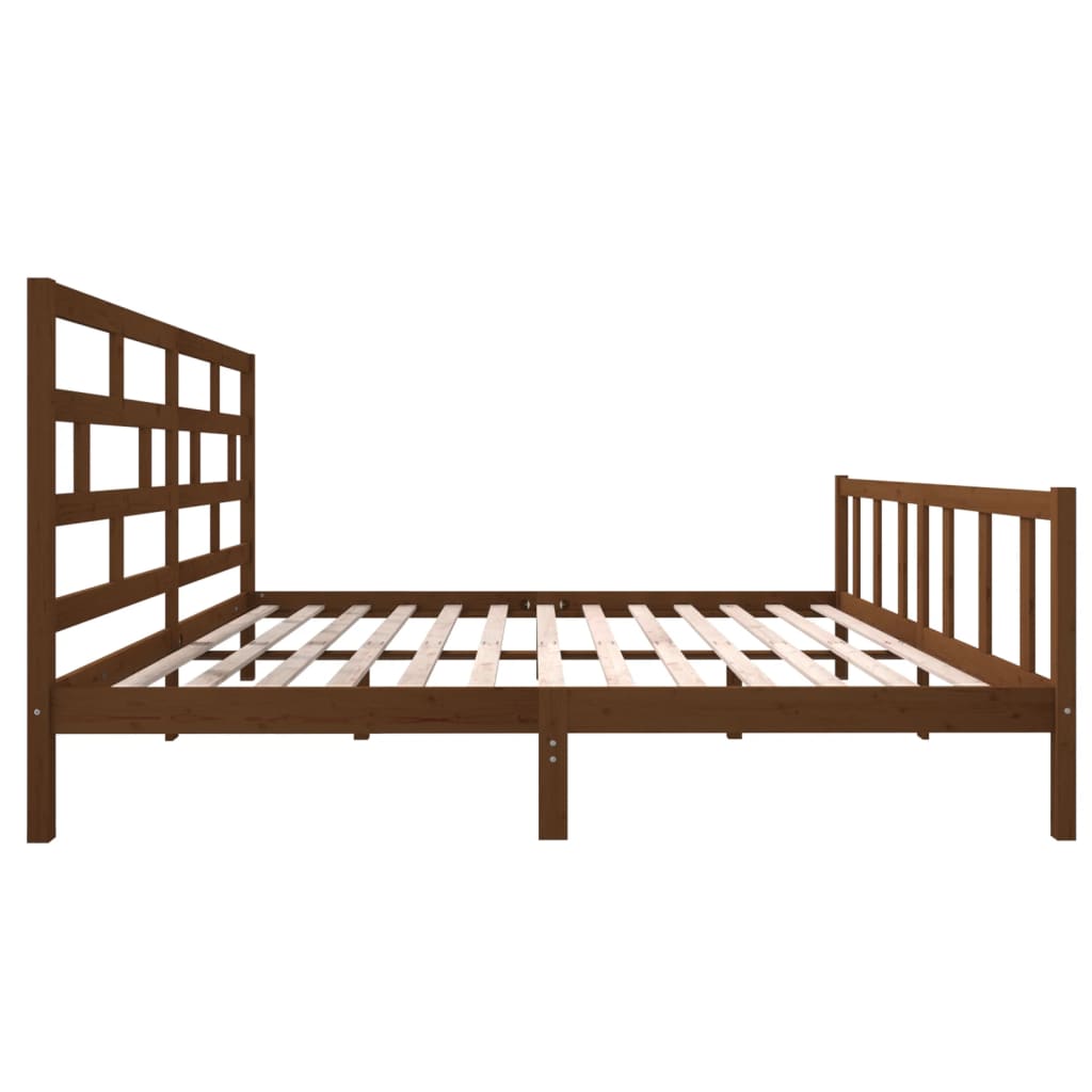 Bed Frame Honey Brown Solid Wood Pine 200x200 cm