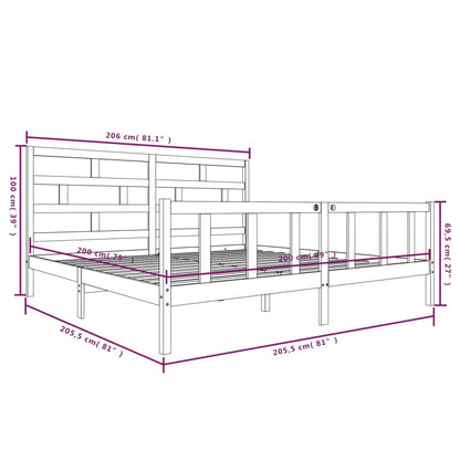 Bed Frame Honey Brown Solid Wood Pine 200x200 cm