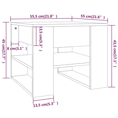 Coffee Table White 55.5x55x45 cm Engineered Wood