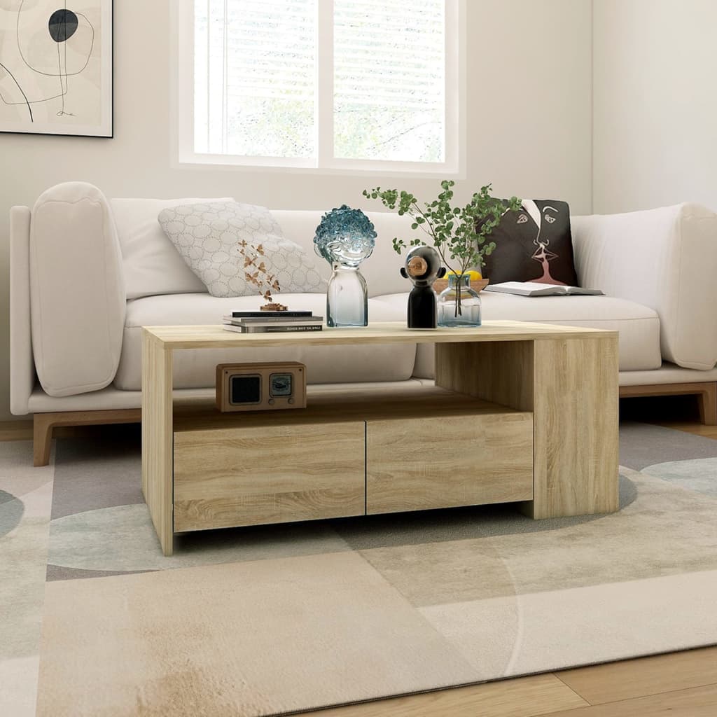 Coffee Table Sonoma Oak 102x55x42 cm Engineered Wood