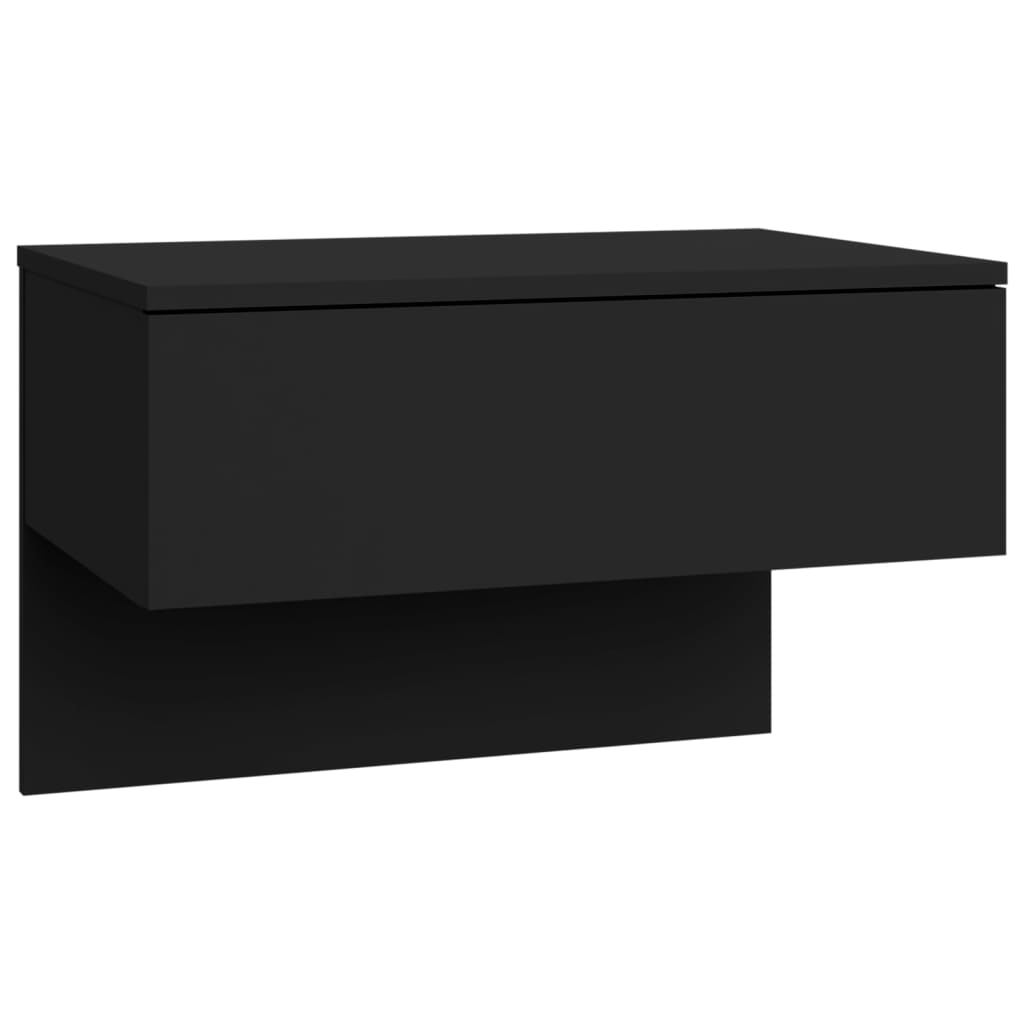 Wall-mounted Bedside Cabinets 2 pcs Black