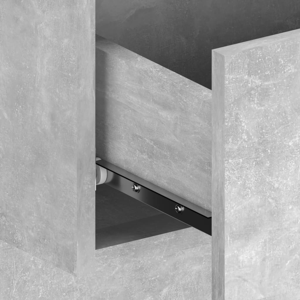 Wall-mounted Bedside Cabinet Concrete Grey