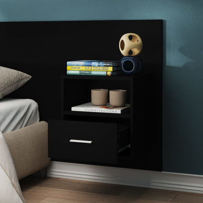 Wall-mounted Bedside Cabinets 2 pcs Black