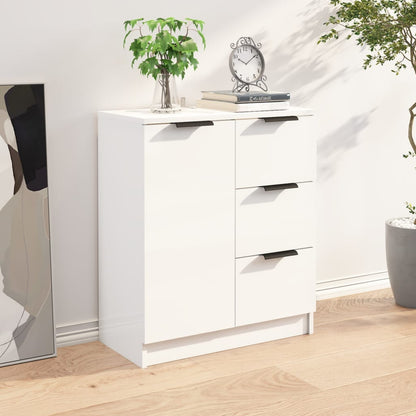 Sideboard High Gloss White Engineered Wood