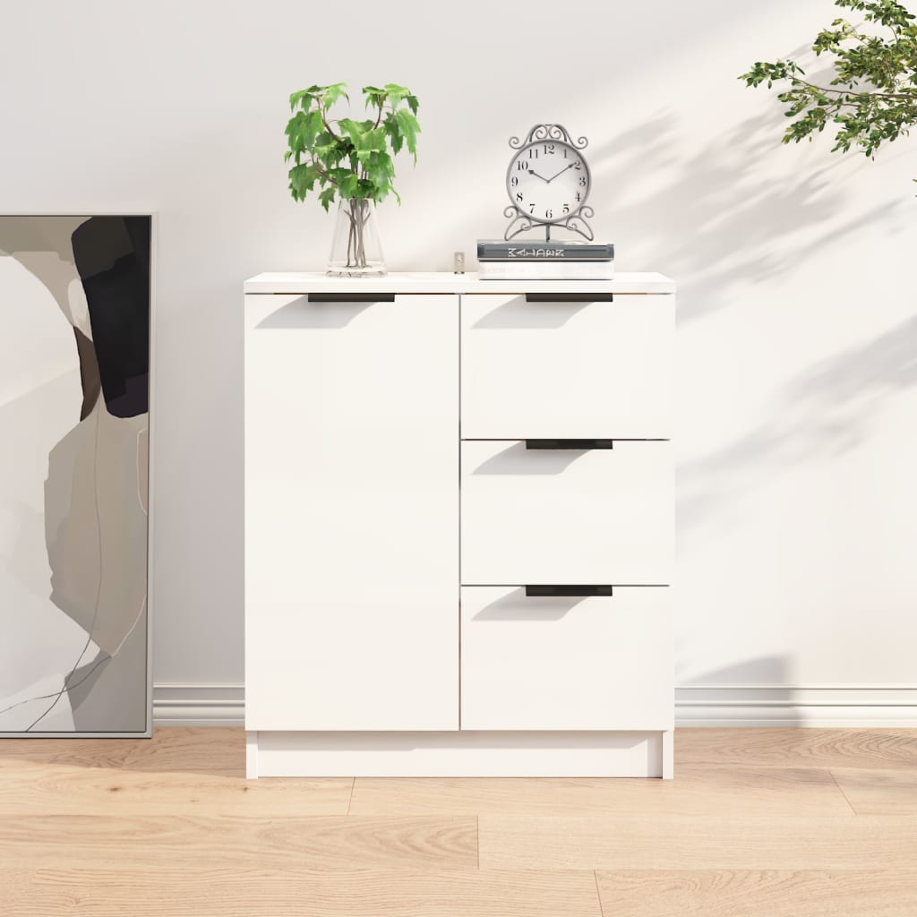 Sideboard High Gloss White Engineered Wood