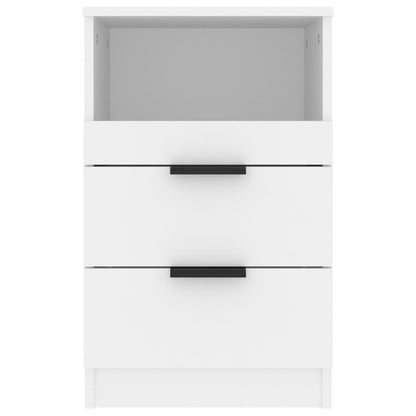 Bedside Cabinet White Engineered Wood