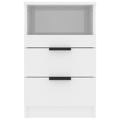 Bedside Cabinets 2 pcs High Gloss White Engineered Wood