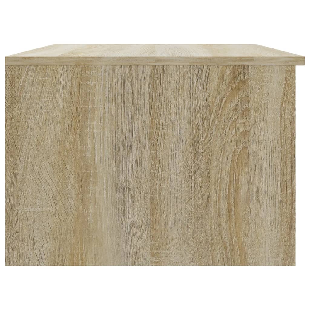 Coffee Table White and Sonoma Oak 50x50x36 cm Engineered Wood