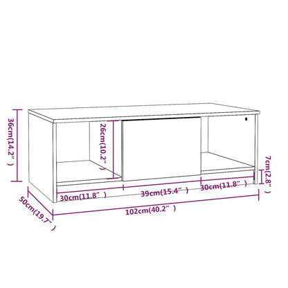 Coffee Table Sonoma Oak 102x50x36 cm Engineered Wood