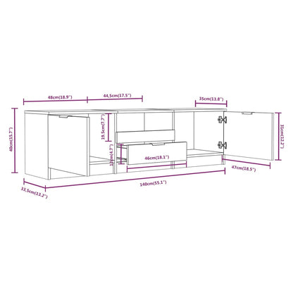 TV Cabinet Concrete Grey 140x35x40 cm Engineered Wood