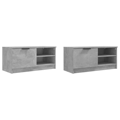 TV Cabinets 2 pcs Concrete Grey 80x35x36.5 cm Engineered Wood