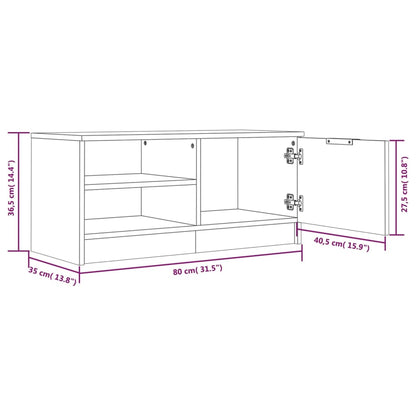 TV Cabinets 2 pcs Concrete Grey 80x35x36.5 cm Engineered Wood