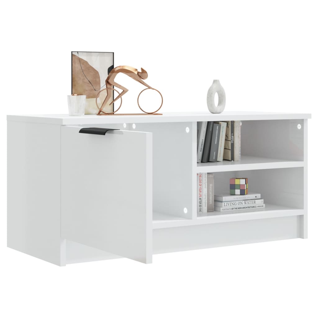 TV Cabinet High Gloss White 80x35x36.5 cm Engineered Wood