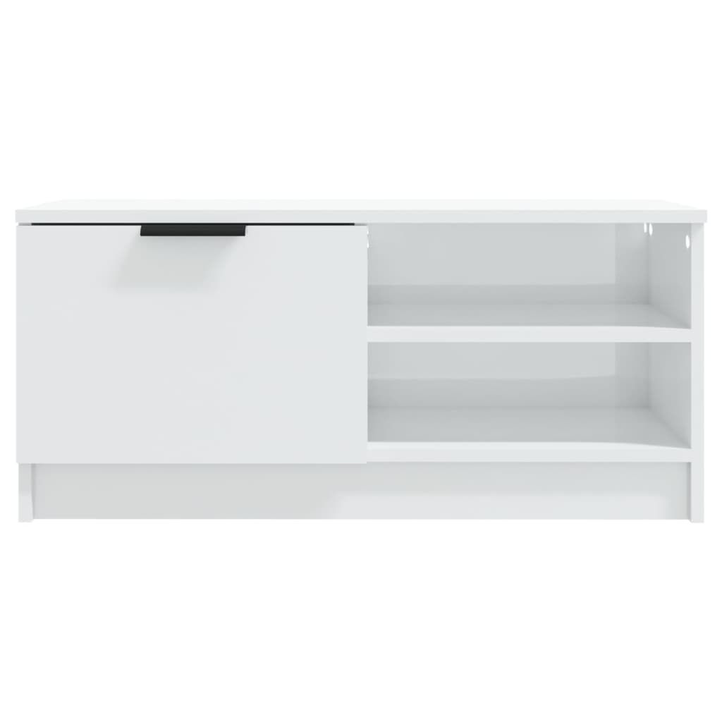 TV Cabinet High Gloss White 80x35x36.5 cm Engineered Wood