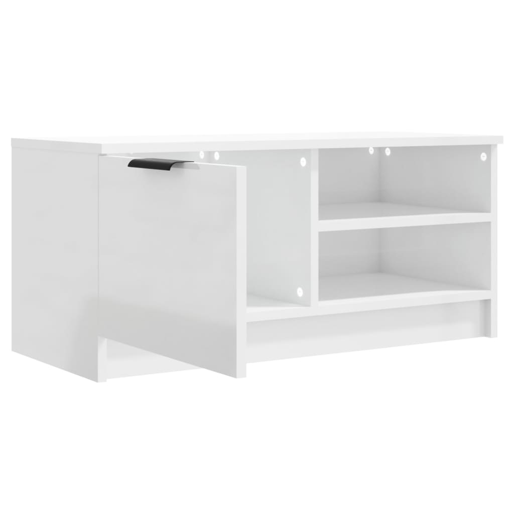 TV Cabinet High Gloss White 80x35x36.5 cm Engineered Wood