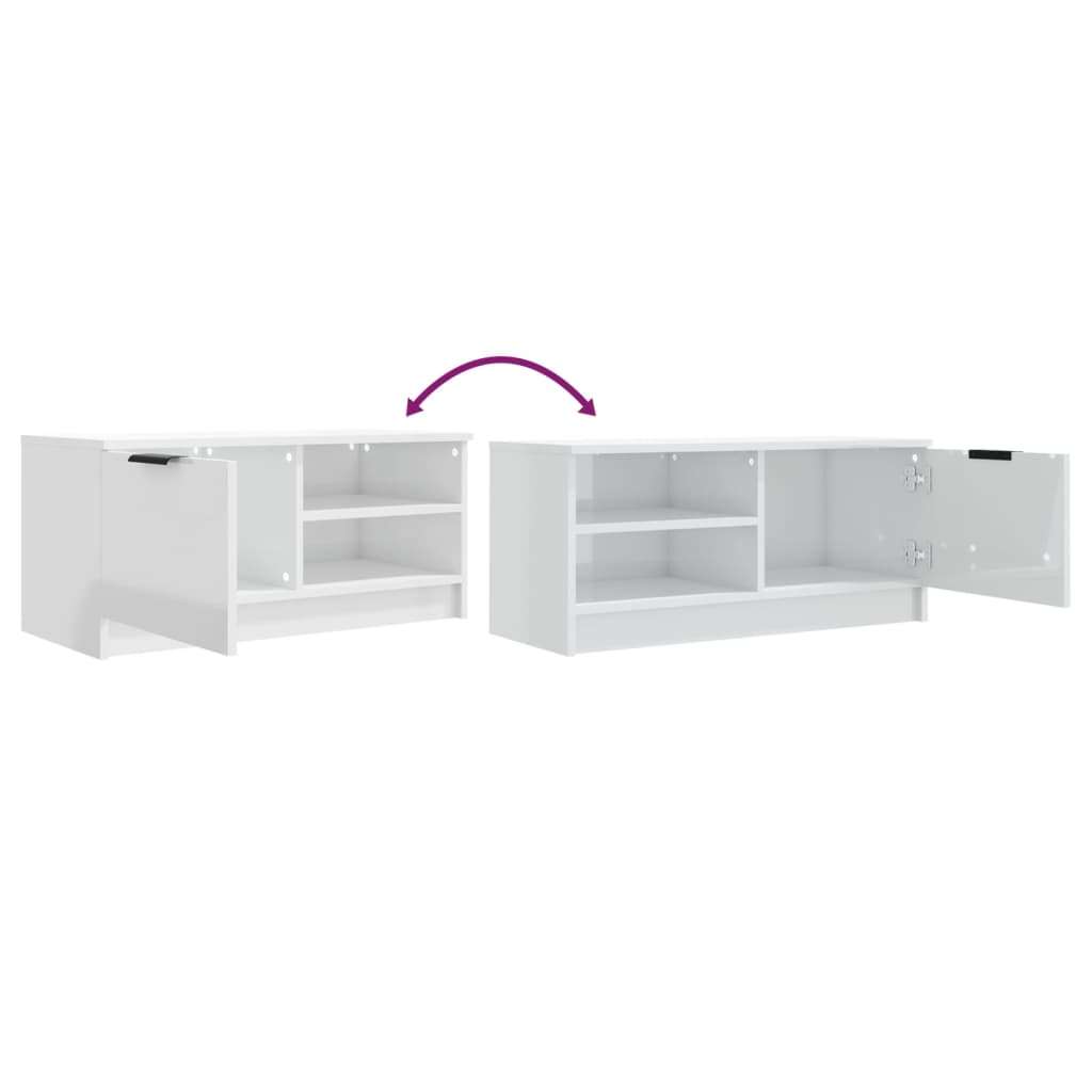 TV Cabinet High Gloss White 80x35x36.5 cm Engineered Wood